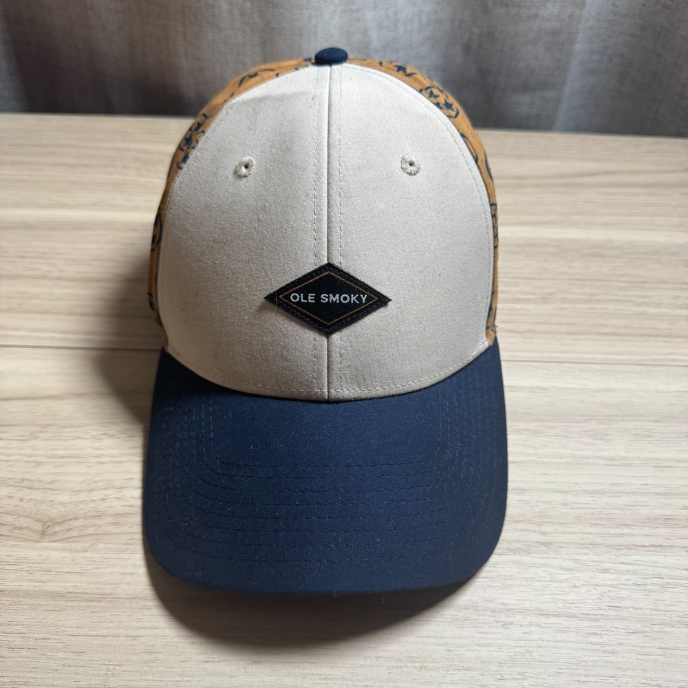 Ole Smoky Moonshine‎ Hat The Game Unisex OSFM Tan Navy Tennessee Tri-Star